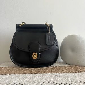 Vintage Coach Post Pouch in Black #9906 Leather Shoulder Bag